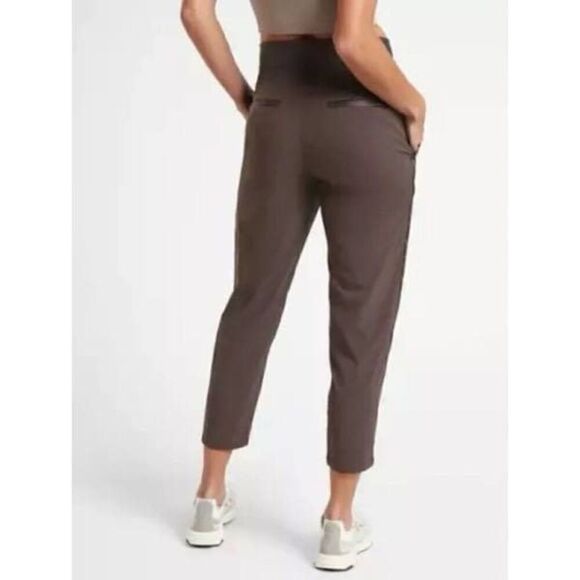 ATHLETA Nikita Slim Tapered Crop Pant Sz 20 Performance Stretch Brown - Picture 3 of 12